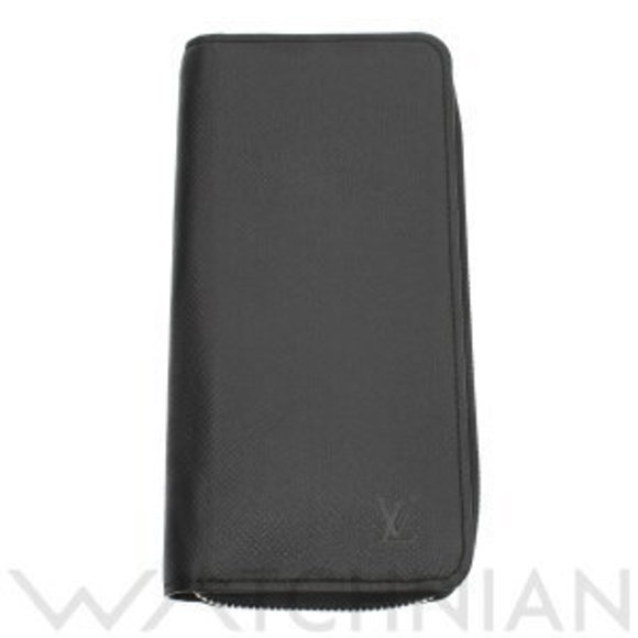 Louis Vuitton Taiga Zippy Wallet Vertical Noir Black Leather Long - Picture 1 of 9